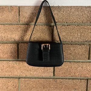 Black vegan shoulder bag